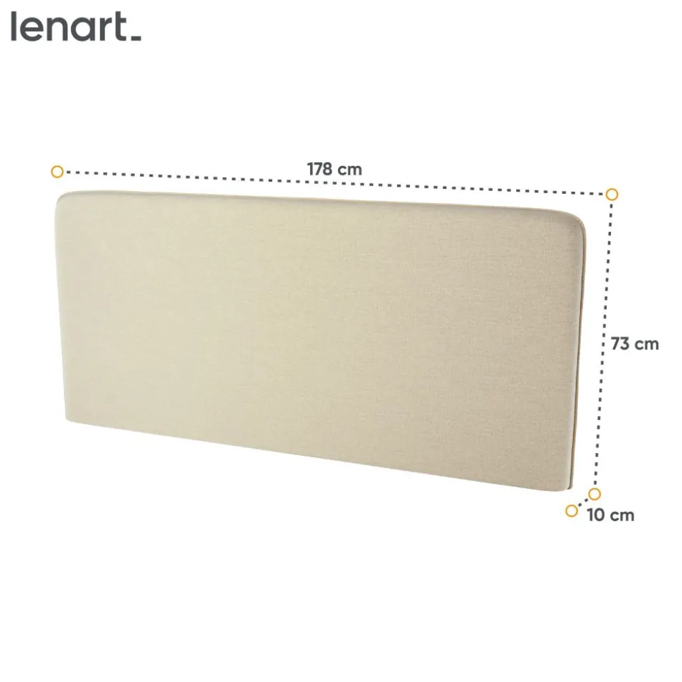 ZAGŁÓWEK TAPICEROWANY BEŻOWY do półkotapczanu BED CONCEPT Lenart TKANINA ART 82610