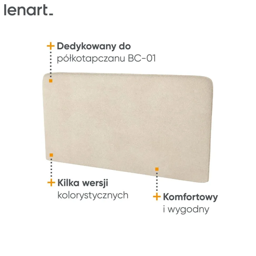 ZAGŁÓWEK TAPICEROWANY BEŻOWY BOUCLE do półkotapczanu BED CONCEPT Lenart TKANINA PIU 03