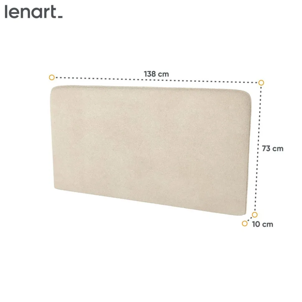 ZAGŁÓWEK TAPICEROWANY BEŻOWY BOUCLE do półkotapczanu BED CONCEPT Lenart TKANINA PIU 03