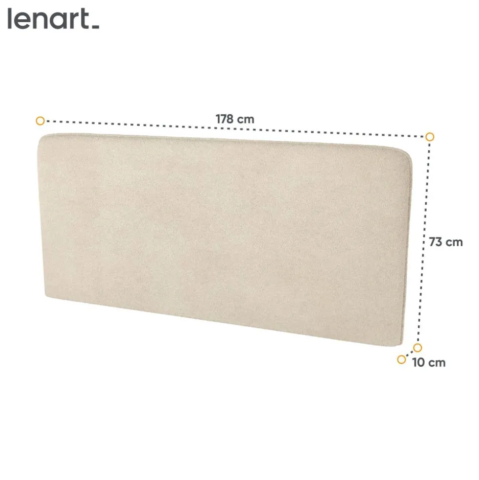 ZAGŁÓWEK TAPICEROWANY BEŻOWY BOUCLE do półkotapczanu BED CONCEPT Lenart TKANINA PIU 03