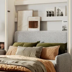ZAGŁÓWEK TAPICEROWANY GRAFITOWY do półkotapczanu BED CONCEPT Lenart TKANINA ART 82630