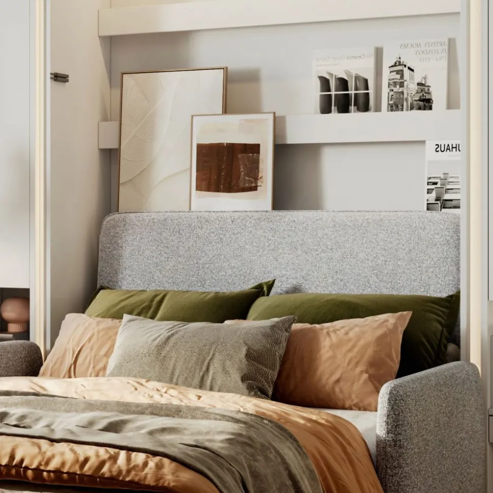 ZAGŁÓWEK TAPICEROWANY GRAFITOWY do półkotapczanu BED CONCEPT Lenart TKANINA ART 82630
