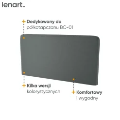 ZAGŁÓWEK TAPICEROWANY GRAFITOWY do półkotapczanu BED CONCEPT Lenart TKANINA ART 82630