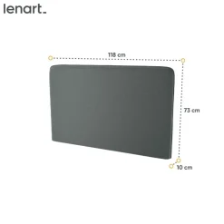 ZAGŁÓWEK TAPICEROWANY GRAFITOWY do półkotapczanu BED CONCEPT Lenart TKANINA ART 82630