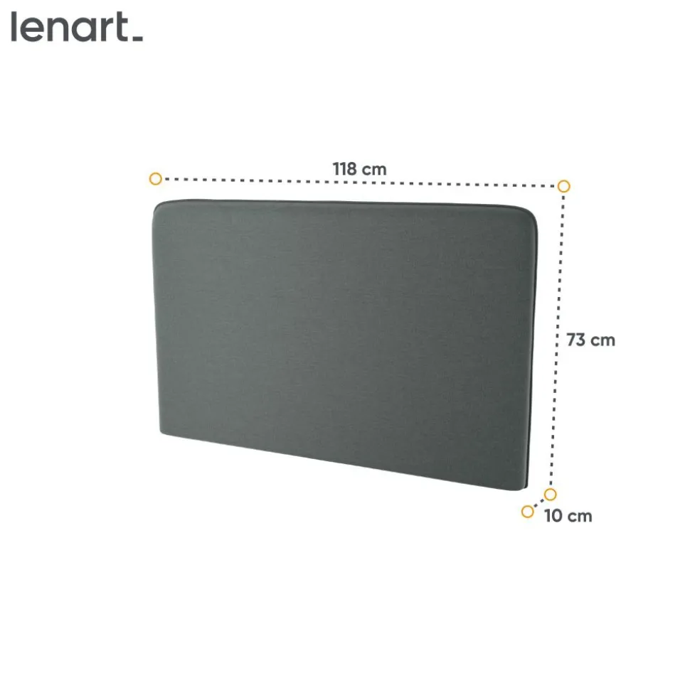 ZAGŁÓWEK TAPICEROWANY GRAFITOWY do półkotapczanu BED CONCEPT Lenart TKANINA ART 82630