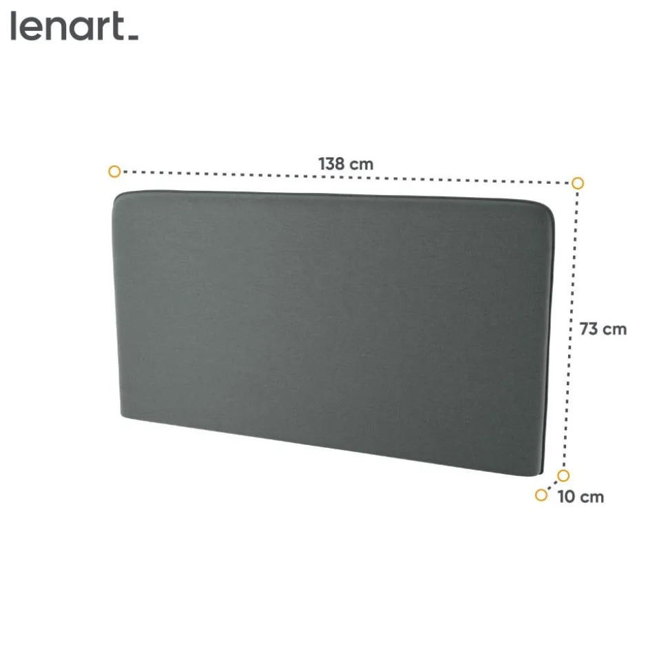 ZAGŁÓWEK TAPICEROWANY GRAFITOWY do półkotapczanu BED CONCEPT Lenart TKANINA ART 82630
