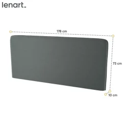 ZAGŁÓWEK TAPICEROWANY GRAFITOWY do półkotapczanu BED CONCEPT Lenart TKANINA ART 82630