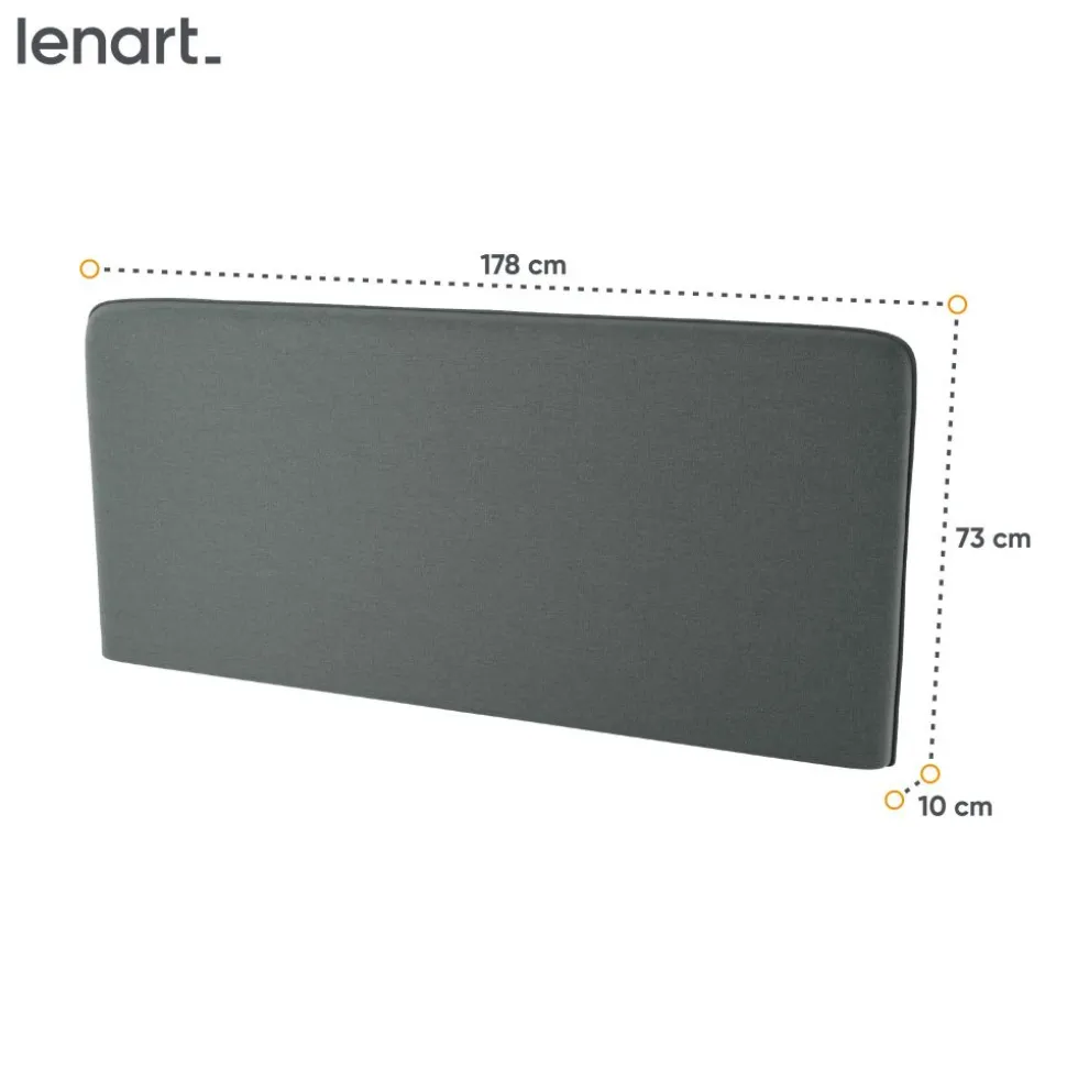 ZAGŁÓWEK TAPICEROWANY GRAFITOWY do półkotapczanu BED CONCEPT Lenart TKANINA ART 82630