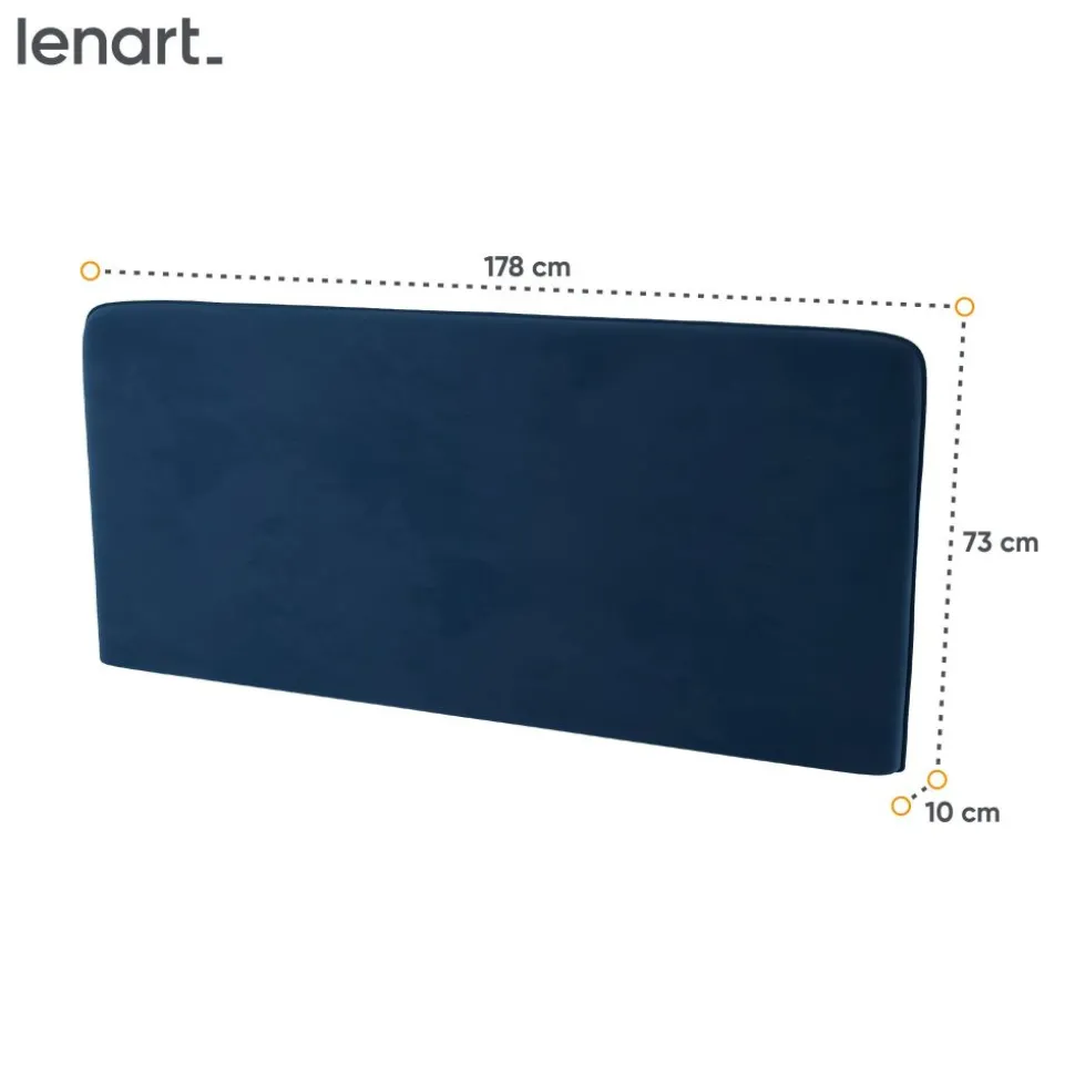 ZAGŁÓWEK TAPICEROWANY GRANATOWY do półkotapczanu BED CONCEPT Lenart TKANINA SOLO 263