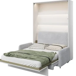 ZAGŁÓWEK TAPICEROWANY SZARY do półkotapczanu BED CONCEPT Lenart TKANINA ART 82626