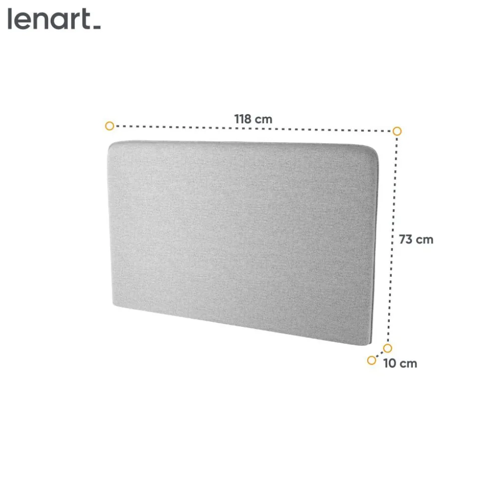 ZAGŁÓWEK TAPICEROWANY SZARY do półkotapczanu BED CONCEPT Lenart TKANINA ART 82626