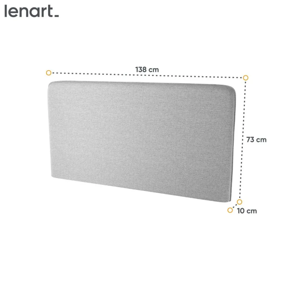 ZAGŁÓWEK TAPICEROWANY SZARY do półkotapczanu BED CONCEPT Lenart TKANINA ART 82626