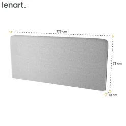 ZAGŁÓWEK TAPICEROWANY SZARY do półkotapczanu BED CONCEPT Lenart TKANINA ART 82626