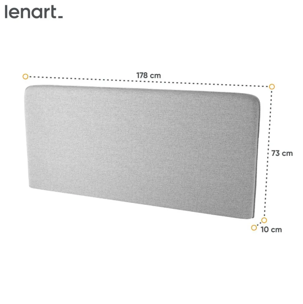 ZAGŁÓWEK TAPICEROWANY SZARY do półkotapczanu BED CONCEPT Lenart TKANINA ART 82626